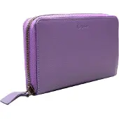 Esquire Leren Portemonnee Peru Zip Around Wallet Lilac Paars