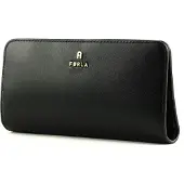 Furla Leren Portemonnee Camelia Continental Bifold Nero Zwart