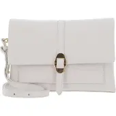 Coccinelle Leren Schoudertas Dorian Handbag Grained Leather Lambskin White Crème