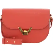 Coccinelle Leren Schoudertas Dew Crossbody Grained Leather Grenadine Red Lichtrood