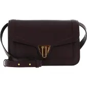 Coccinelle Leren Schoudertas Avondtas Marvin Twist Smooth Handbag Darkbrown Donkerbruin