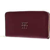 DKNY Leren Portemonnee Milan Tie Zip Around Wallet Burgundy Wijnrood