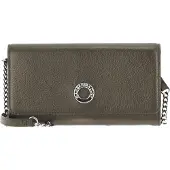 Mandarina Duck Leren Kaarthoes Schoudertas Mellow Lux Wallet Bag Metal Green Groene