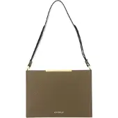 Coccinelle Leren Schoudertas Delices Flat Shoulder Bag Moss Green Groene