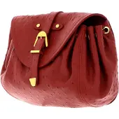 Coccinelle Leren Schoudertas Alegoria Ostric Handbag Acero Donkerrood
