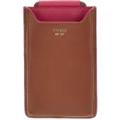 GUESS Leren Telefoontasje Phone Case Cognac Bruine