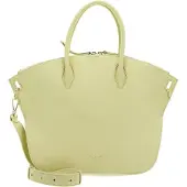Coccinelle Leren Handtas Schoudertas Flare Hand Bag Grained Leather Lime Wash Lichtgeel
