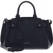 Coccinelle Leren handtas schoudertas Kliche Handbag Grained Leather Midnight Blue donkerblauw