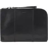 Saddler Leren Laptop hoes met laptopvak Ferdinand Laptop Sleeve Black Zwart