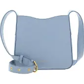 Coccinelle Leren Schoudertas Dazz Mini Bag Grained Leather Mist Blue Lichtblauw