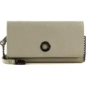 Mandarina Duck Leren Kaarthoes Schoudertas Mellow Leather Wallet Bag Pearl Lichtgrijs