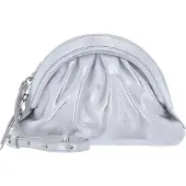 Coccinelle Leren Schoudertas Cheek Smooth Crossbody Silver Zilverkleurig