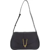 Coccinelle Schoudertas Himma Handbag Grained Leather Ardesia Donkergrijs