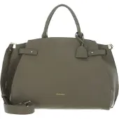 Coccinelle Leren handtas schoudertas Kliche Handbag Grained Leather Laurel Green olijfgroen