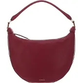 Coccinelle Leren Schoudertas Sunnie Handbag Grained Leather Garnet Red Wijnrood