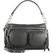 Coccinelle Leren Schoudertas Hyle Grained Leather Ardesia Donkergrijs