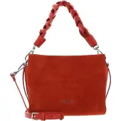 Coccinelle Leren Handtas Schoudertas Boheme Handbag Suede Grainy Leather Tangerine Oranje