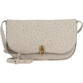 Coccinelle Leren Schoudertas Magie Ostrich Mini Crossover Bag Gelso Beige