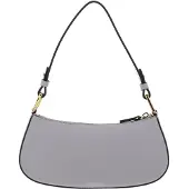 Coccinelle Leren Schoudertas Avondtas Merveille Mini Bag Light Grey Lichtgrijs