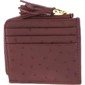 Coccinelle Leren Kaarthoes Tassel Ostrich Credit Card Holder Carruba Bruine