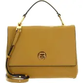 Coccinelle Leren Handtas Schoudertas Liya Handbag Citronella / Coffee Mosterdgeel