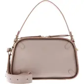 Coccinelle Leren Handtas Schoudertas Maleta Handbag Rosette Beige