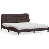vidaXL Bed met matras "Hvar" stof donkerbruin 180x200 cm