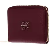 DKNY Leren Portemonnee Milan Tie Zip Around Wallet Burgundy Wijnrood