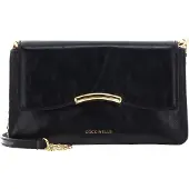 Coccinelle Leren Koppeling Schoudertas Mini Bag Craquele Leather Noir Zwart