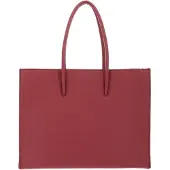 Coccinelle Leren Schoudertas Maxi Log Handbag Grained Leather Pot Lichtrood