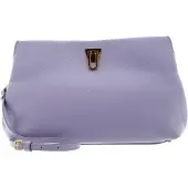 Coccinelle Leren Koppeling Schoudertas Beat Clutch Handbag Grained Leather Lavender Paars