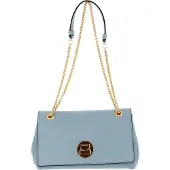 Coccinelle Leren Schoudertas Liya Shoulder Bag Cloud Blauw