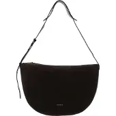 Coccinelle Leren Schoudertas Lea Suede Shoulderbag Bark Donkergroen