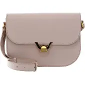 Coccinelle Leren Schoudertas Dew Handbag Grained Leather Rosette Beige