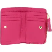 Coccinelle Leren Portemonnee Tassel Wallet New Fucsia Paars