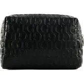 GUESS Toilettas Television Large Top Zip Cosmetic Bag Black Zwart