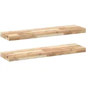 vidaXL Wandschappen 2 st zwevend 100x20x4 cm onbehandeld acaciahout