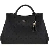 GUESS schoudertas Phoebe Large Girlfriend Satchel Black Logo zwart