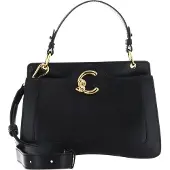 Coccinelle Leren handtas schoudertas C-Me Calf Smooth Handbag Grained Leather Noir zwart