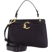 Coccinelle Leren handtas schoudertas C-Me Calf Smooth Handbag Grained Leather Prune donkerpaars