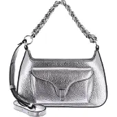 Coccinelle Leren handtas schoudertas Beat Grained Leather Handbag Steel zilverkleurig
