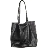 B.belt Leren schoudertas Meggy Shopper Dark Brown donkerbruin