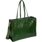 Bric's Leren business tas met laptopvak Volterra Opera Bag Pine groen