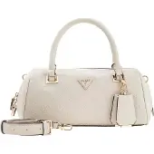 GUESS handtas schoudertas Cresidia II Box Satchel Cream White Logo crème