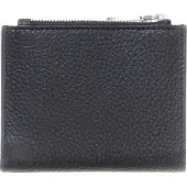GUESS Leren portemonnee Monaco Bifold Top Zip Wallet Black zwart