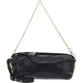 Coccinelle Leren schoudertas handtas Roll Shiny Smooth Handbag Leather Noir zwart