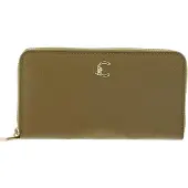 Coccinelle Leren portemonnee C-Me Wallet Grained Leather Seagrass kaki