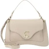 Coccinelle Leren schoudertas handtas C-Me Grained Leather Handbag Sandshell beige