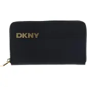 DKNY portemonnee Avril Zip Around Wallet Blk / Gold zwart