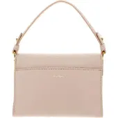 Coccinelle Leren Handtas Binxie Handbag Grained Leather Rosette Beige
